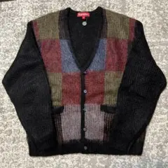 22ss supreme brushed grid cardigan blackのサムネイル
