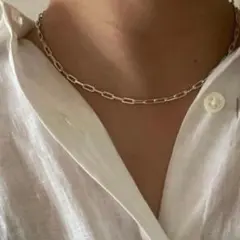 27424✨エルメス キュリオジテ ネックレス シルバー リンクチェーン
