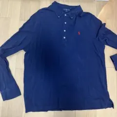 Ralph Laurenネイビー 長袖ポロシャツ 赤色ロゴ