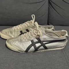 onituka Tiger メタリックシルバー スニーカー