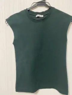 ZARA フレンチスリーブTシャツ グリーン Mのサムネイル