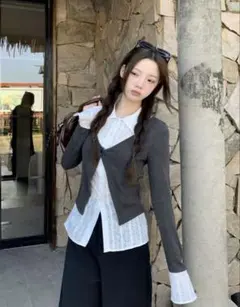 SHEIN デザインニットトップス Mサイズ