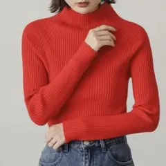 SENSE OF PLACE ストレッチリブハイネックセーター