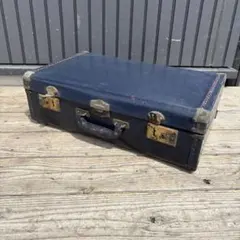 ヴィンテージ トランクケース ネイビー 昭和レトロ ジャンク インダストリアル