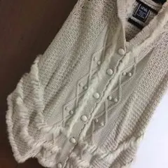 CECIL ラビットファーフード付きポンチョ