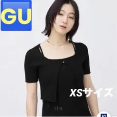 【オンラインストア完売】GU ジーユー　リブクロップドカーディガン〔半袖〕　XS