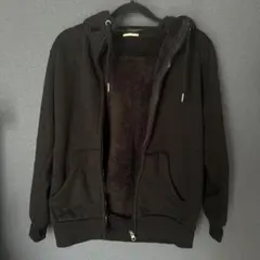 GU341-319552 GU ブラックパーカー 内側ボア Sサイズ 保温性 冬