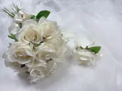 結婚式 ブーケ 造花 ホワイト