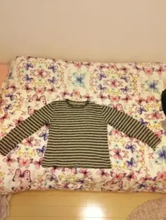 エドウィン 長袖カットソー グレーと黒のストライプ 140cm〜150cm