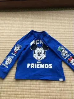 GAP ミッキー　ディズニー　長袖カットソー　ブルー　95