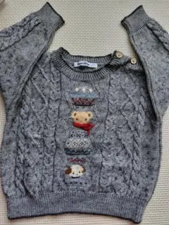 familiar クマ刺繍ニットセーター 90