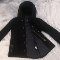 【カシミア混】 Edition モッズ フーデッド ダッフル 黒 サイズ46