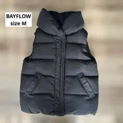 BAYFLOWリバーシブルダウンベスト　Mブラック　ネイビーストライプ　フェザー