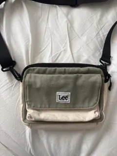 Lee ショルダーバッグ カーキ×アイボリー