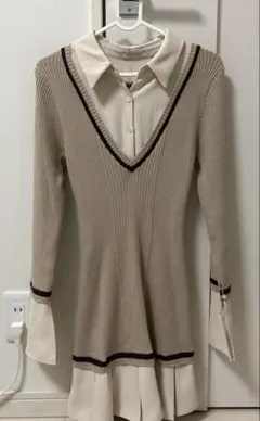LIP SERVICE シャツドッキングプリーツワンピース