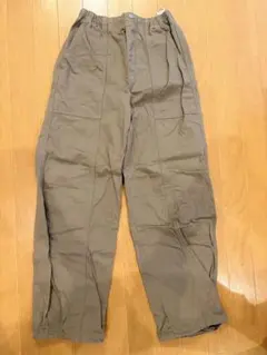 カーキ ワークパンツ ゴムウエスト