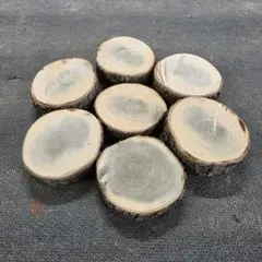 柿の木 輪切り 7枚セット 約7cm 木材 丸太 DIY 飾り台 ハンドメイド