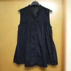 黒 ノースリーブシャツ M-L 綿100%