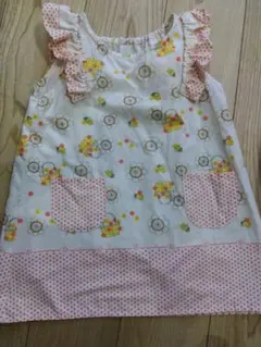 花柄フリル付きワンピース 100cm〜
