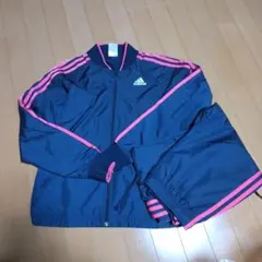 adidas ウィンドブレーカー上下セット ネイビー S