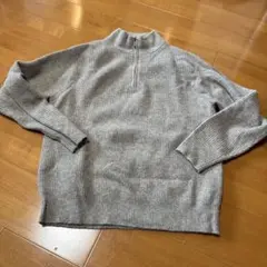 ユニクロ　ハーフジップ ハイネックリブ編みセーター