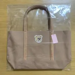 オールドテディ　ワッペントートバッグ　ベージュ　LLサイズ