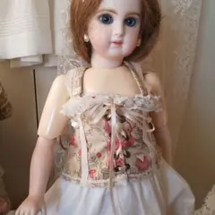 アンティーク風コットンプリント生地アンティークドール用コルセット