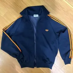 【70s 80s adidas 即売モデル 人気サイズ 5号 デサント 青 紺】 アディダス デサント社製 西ドイツ 5号 トラックジャケット