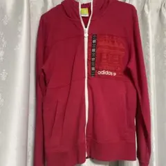 adidas ジップアップパーカー レッド