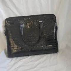 クロコダイル風ビジネスバッグ 黒