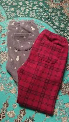 UNIQLO　あったか　フリースレギンス　10分丈　裏起毛 柄セット100