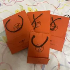HERMESオレンジ色のロゴ入りショップ袋セット