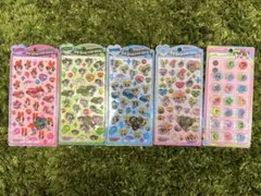 【正規品】パワパフうるちゅるPOPシール、おはじきシール５枚セット