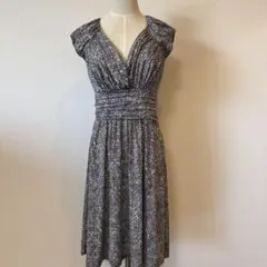 美品⭐️EGERIE⭐️ノースリーブ黒白幾何学模様ワンピース/9号/伸縮性有り