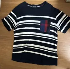 ブラックレーベル BLACK LABEL パイル地Tシャツ ボーダー ネイビー