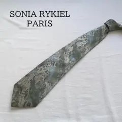 ソニアリキエル ネクタイ 緑色 カーキ 総柄 抽象柄 個性的【n4755】