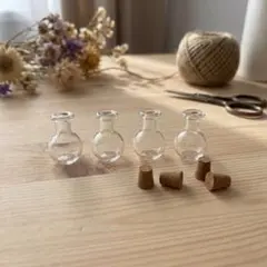 ミニチュア コルク瓶 5個セット ガラス ハンドメイド レジン アクセサリー