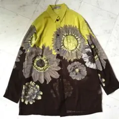 美品　TOKUKO1erVOL トクコプルミエヴォル　ヒマワリ　シアーブラウスのサムネイル