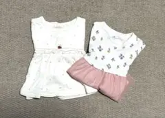 女の子　長袖チュニック2点セット 80cm