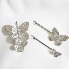 髪飾り　卒業式　結婚式　お呼ばれ　成人式　ヘアピン　ヘアアクセサリー　蝶々