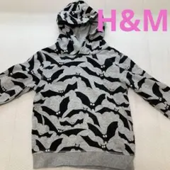 H&M エイチアンドエム　コウモリ柄 フード付きパーカー