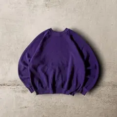 90s USA製JERZEESブランクスウェット無地ソリッドラグランパープルXL