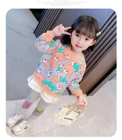 上下セット幼児女の子用、かわいいスウェットシャツとレギンスセット 110
