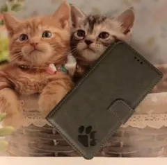 iPhone14pro猫ちゃんネコ肉球焼印手帳ケース