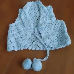 ハンドメイド ベビー用ボレロ かぎ針編み ライトブルー