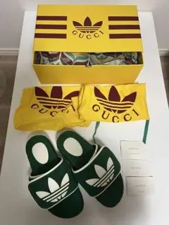 GUCCI adidas コラボ プラットフォーム サンダルキャンバス 24cm