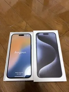 iPhone 15 Promax 256GB ブルーチタニウム本体 充電ケーブル
