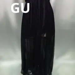 GU 新品未使用でタグ付きブラック シースルー ロングスカート