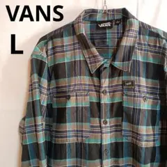 VANS チェック柄 【L】ネルシャツ古着スケーターサーフビンテージレア