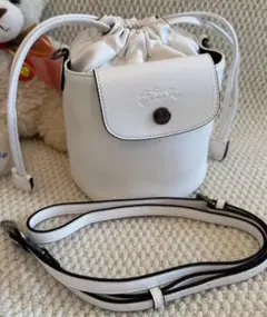 ロンシャン ル プリアージュ エクストラ バケットバッグ XS ホワイト